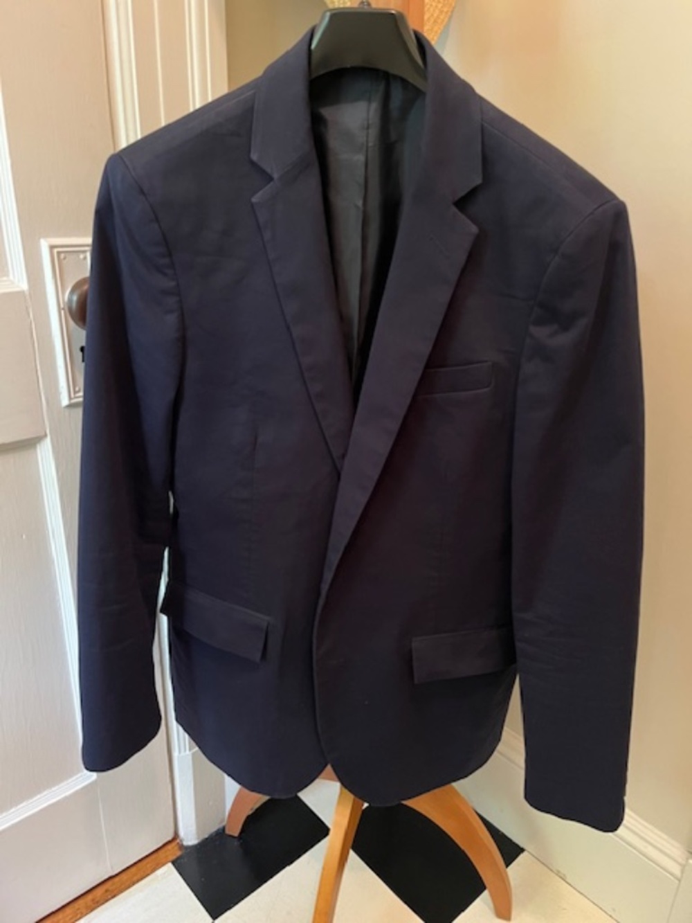 40R J Crew Thompson Blue Blazer, Bottom, Summer, pockets still sewn